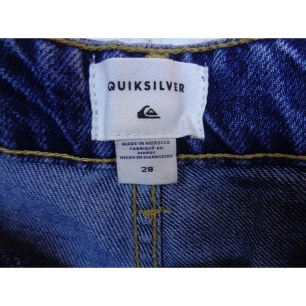 QuickSilver Hopeful Land High Waisted‎ Wide Leg Cropped Jeans Button Fly Size 28